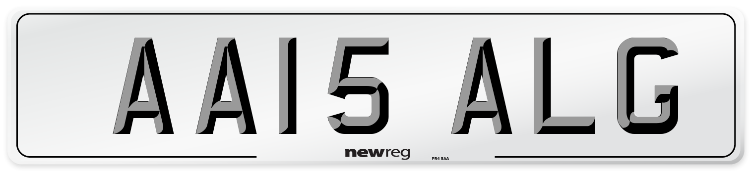 AA15 ALG Number Plate from New Reg